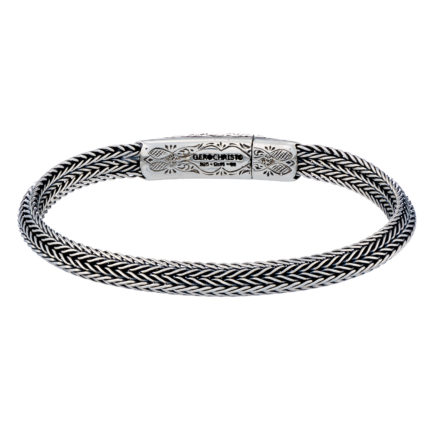 Men’s Triangular Braided Handmade Chain 925 Sterling Silver 6mm