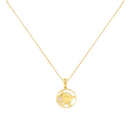 Leo Zodiac Gold sign Necklace Charms k14