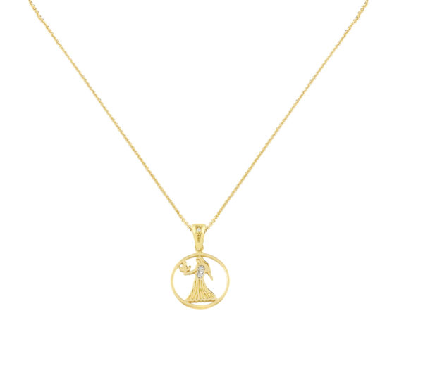 Virgo Zodiac Gold sign Necklace Charms k14