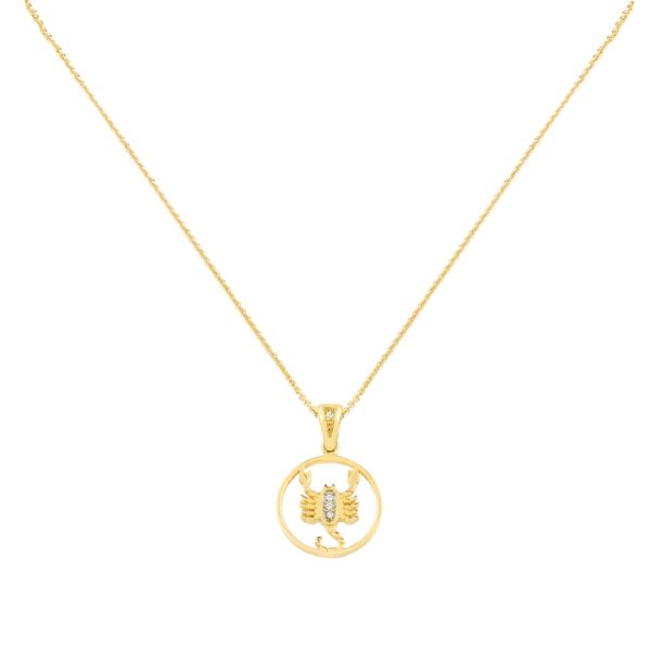 Scorpio Zodiac Gold sign Necklace Charms k14