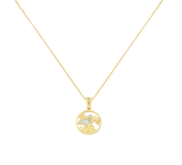 Aquarius Zodiac Gold sign Necklace Charms k14 - Image 2