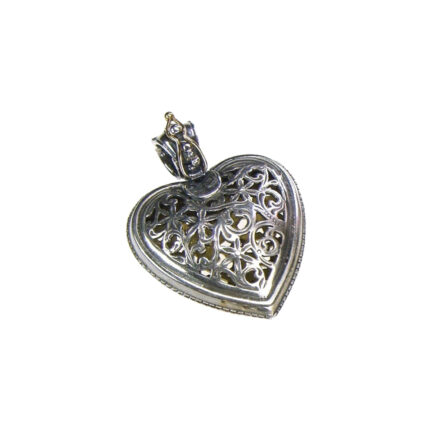 Medium Heart Pendant in k18 Yellow Gold and Silver 3048 back