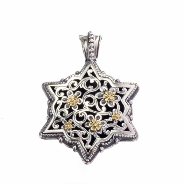 Star Pendant in k18 Gold and Sterling Silver 3051