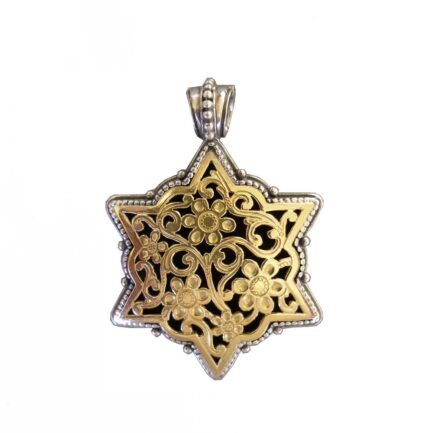 Star Pendant in k18 Yellow Gold and Sterling Silver 3054