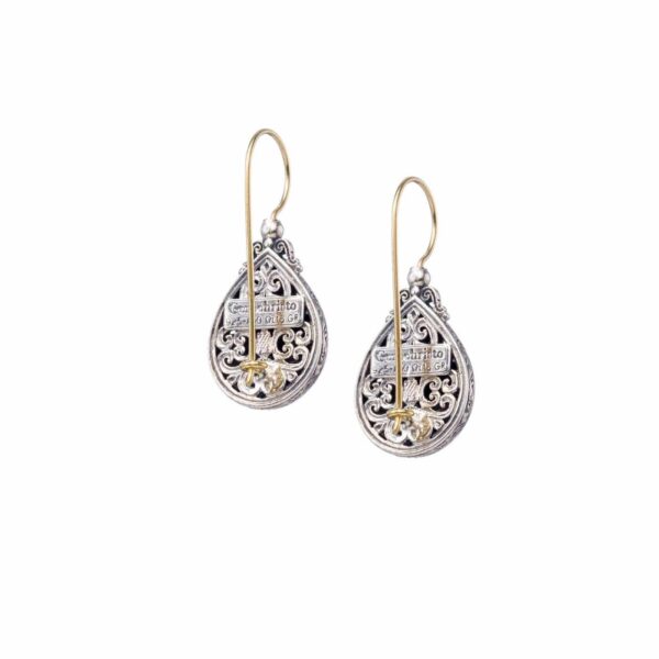 Tear Earrings in k18 Yellow Gold and Sterling Silver 925