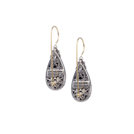 Tear Earrings in k18 Yellow Gold and Sterling Silver 925