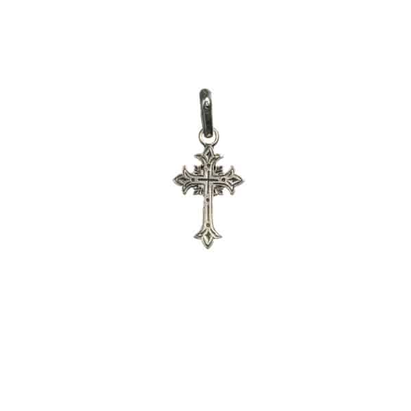 Byzantine Cross Pendant 18k Yellow Gold and Sterling Silver 925 - Image 5