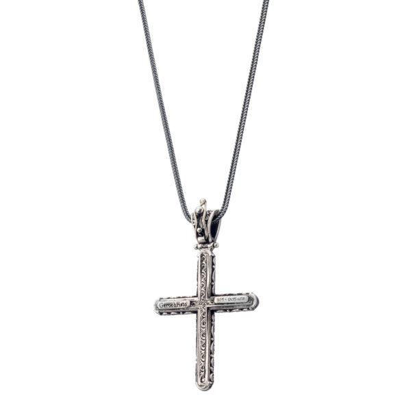 Men’s Byzantine Cross Pendant in Sterling Silver 925 - Image 3