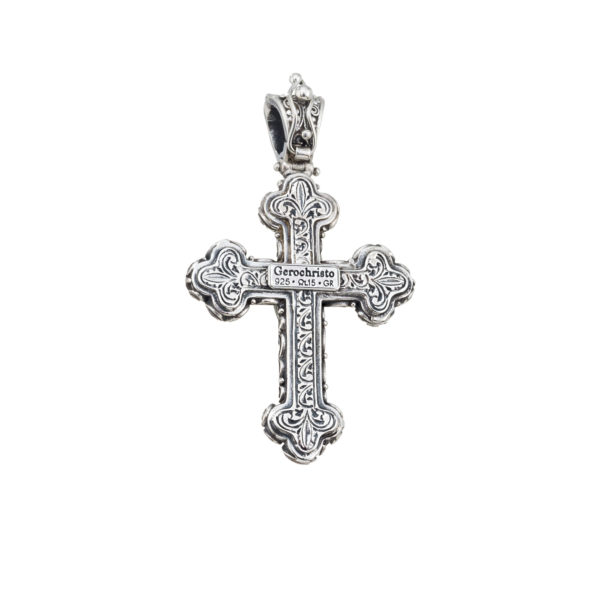 Men’s Byzantine Cross Pendant in Sterling Silver 925 - Image 3