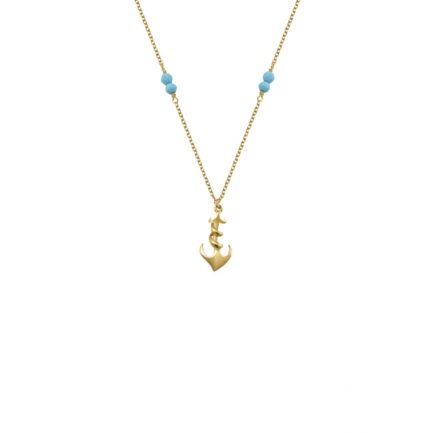 Men’s Anchor Nautical Pendant Necklace in 14k Yellow Gold