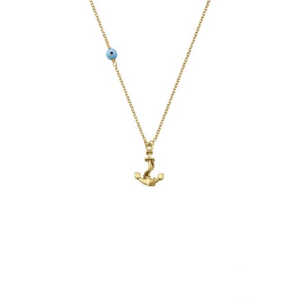Men's Anchor Nautical Pendant Necklace in 14k Yellow Gold