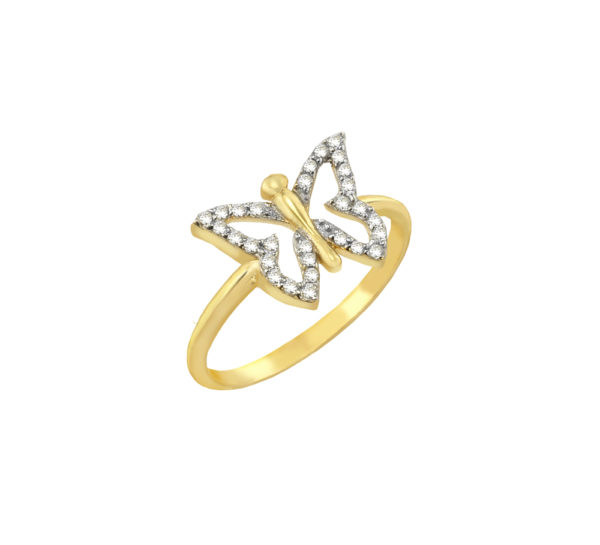 Butterfly Shape Ring for Girls k14 Yellow Gold - Image 2