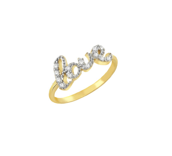 Love Ring in Zircon for Girls k14 Yellow Gold - Image 2