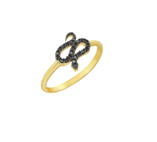 Snake Ring in Zircon for Girls k14 Yellow Gold - Image 2