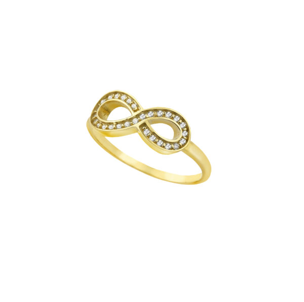 Infinite Love Ring for Girls k14 Yellow Gold - Image 2