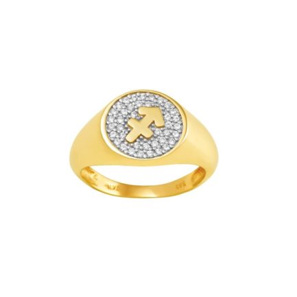 14k Gold Zodiac sign Band Sagittarius Chevalier Men’s Ring