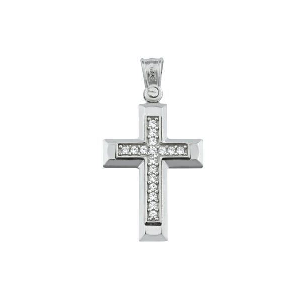 Classic 14k Yellow and White Gold Baptism Crosses for Girls and Women's - Image 2