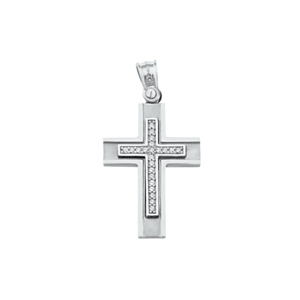 Classic 14k Yellow and White Gold Baptism Crosses for Girls and Women's - Image 2