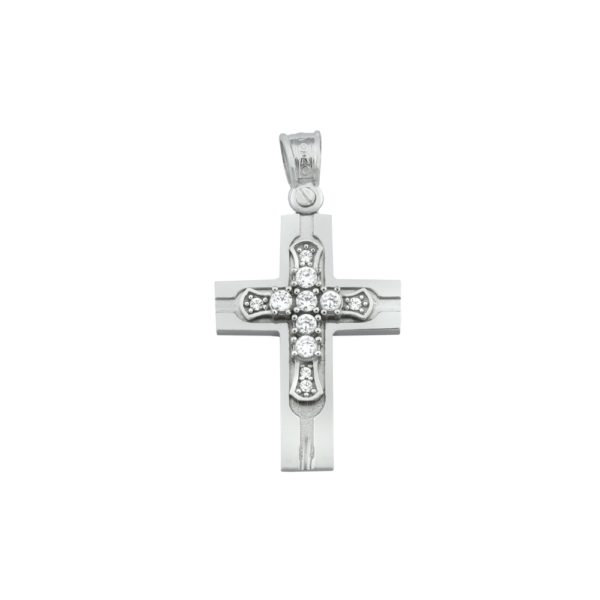 Classic 14k Yellow and White Gold Baptism Crosses for Girls and Women's - Image 2