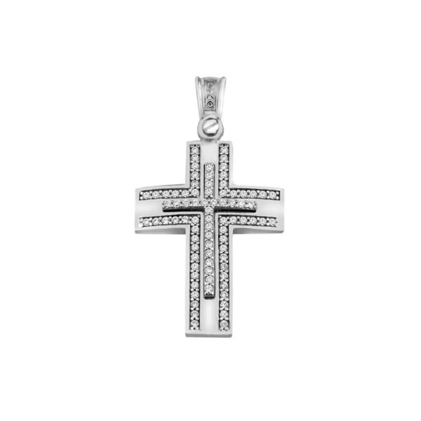 Classic 14k Yellow and White Gold Baptism Crosses for Girls and Women's - Image 2