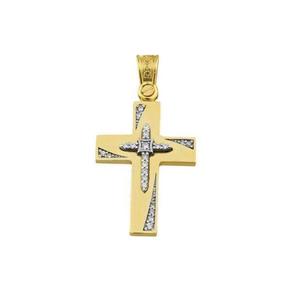 Baptism Cross Yellow and White Gold k14 perfect for adults and babies