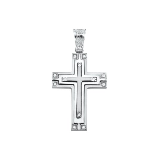 Classic 14k Yellow and White Gold Baptism Crosses for Girls and Women's - Image 2