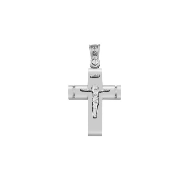 14k Gold Two-Tone Men’s Crucifix Cross Pendant - Image 2