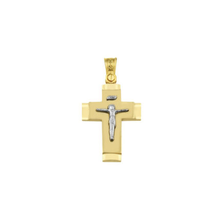 14k Gold Two-Tone Men’s Crucifix Cross Pendant