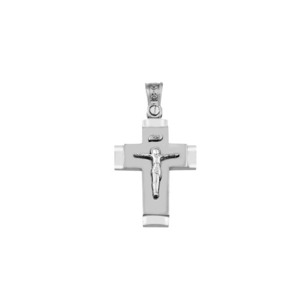 14k Gold Two-Tone Men’s Crucifix Cross Pendant - Image 2