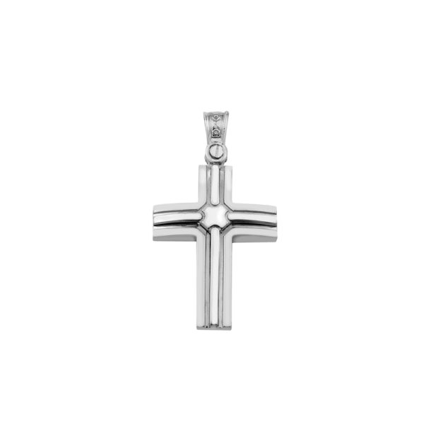 14k Gold Two-Tone Men’s Crucifix Cross Pendant - Image 2