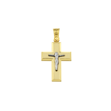 14k Gold Two-Tone Men’s Crucifix Cross Pendant