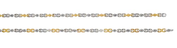 Chain Handmade in Sterling Silver 925 with Gold Plated Parts 4.7mm - Image 2