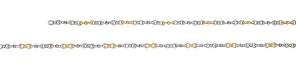 Chain Handmade in Sterling Silver 925 with Gold Plated Parts 3.30mm - Image 2