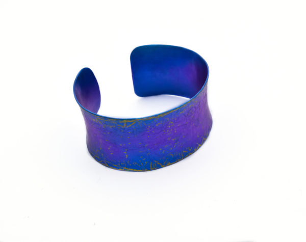 Titanium Textured Bracelet in Wide Edgy Shape - Image 2