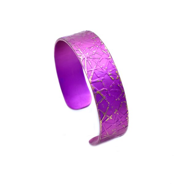 Anodized Titanium Narrow Textured Cuff Bracelets