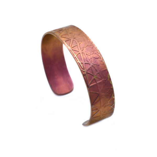 Anodized Titanium Medium Size Textured Cuff Bracelets - Image 3