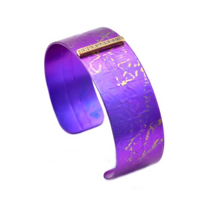 Anodized Titanium Narrow Cuff Bracelet with Sterling Silver Bar