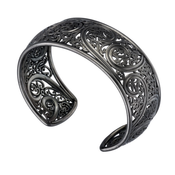 Cuff Bracelet Sterling Silver in oxidized 925 for Women's - Image 2