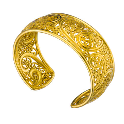 Cuff Bracelet in Gold plated Sterling silver 925