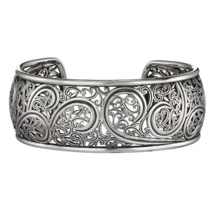 Cuff Bracelet Sterling Silver in oxidized 925 for Women's