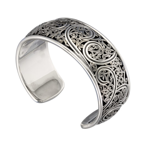 Cuff Bracelet Sterling Silver in oxidized 925 for Women's - Image 2