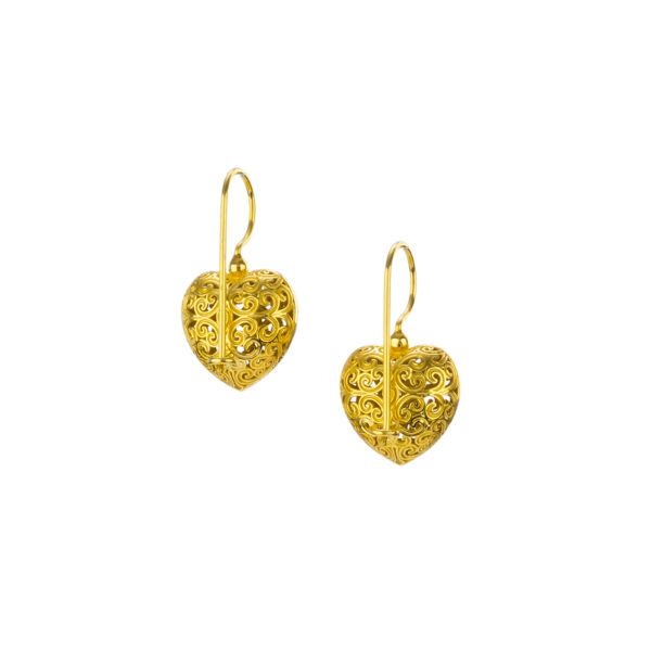 Heart Small Earrings in Gold plated silver 925 - Image 2