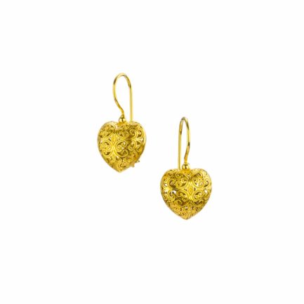 Heart Small Earrings in Gold plated silver 925