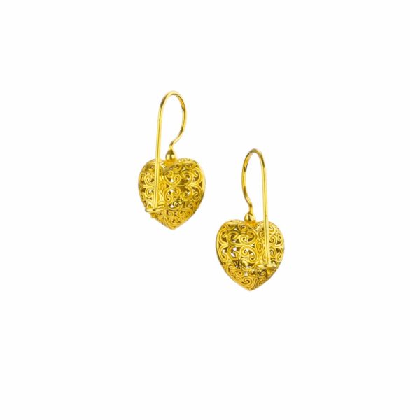 Heart Small Earrings in Gold plated silver 925 - Image 2