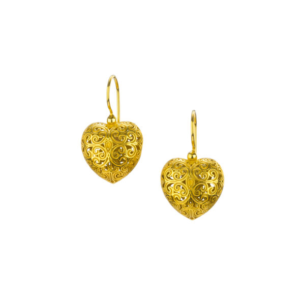 Heart Small Earrings in Gold Plated Silver 925