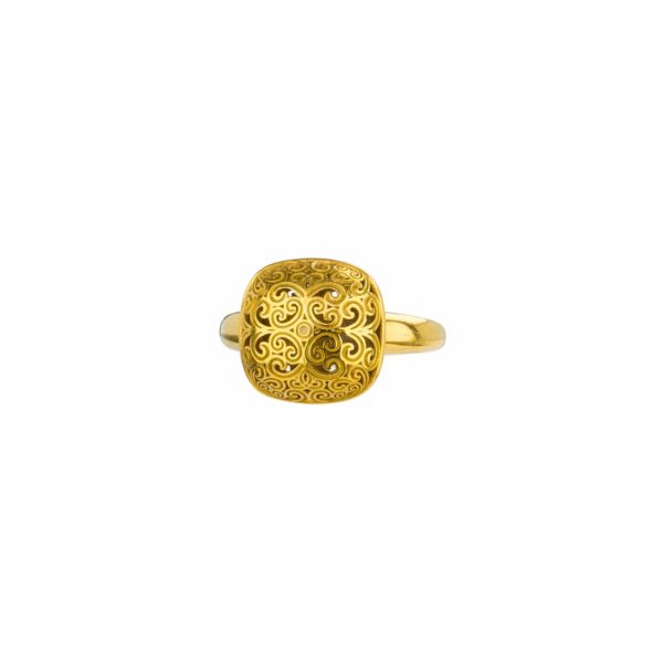 Cushion Ring in Gold plated Sterling silver 925 - Image 4