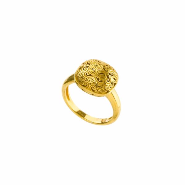 Cushion Ring in Gold plated Sterling silver 925