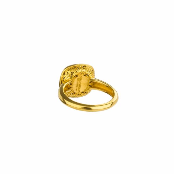 Cushion Ring in Gold plated Sterling silver 925 - Image 3