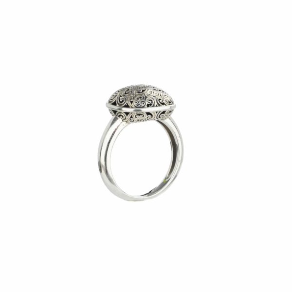 Cushion Ring in oxidized Sterling silver 925 - Image 2