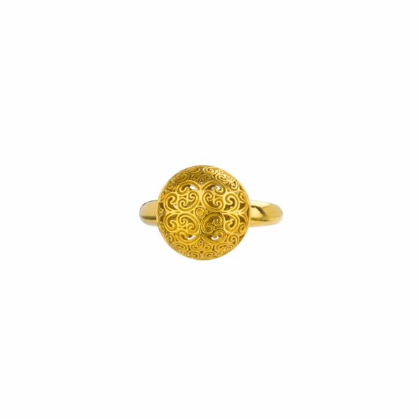 Round Ring in Gold plated Sterling silver 925 - Image 3